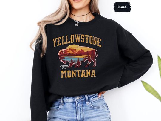 Retro YStone National Park Sweatshirt, Vintage Western Sweatshirt, Hiking Adventure Jumper, Gift for Nature