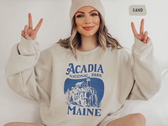 Discover Acadia National Park Sweatshirt, Maine Sweater, National Park Sweat, Bar Harbor Souvenir, Hiking Sweatshirt, Camping Trip Sweater, Granola Girl