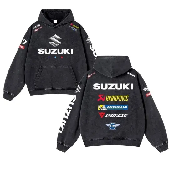 Discover Motorcycle Apparel Suzzuki Factory Racing Washed Hoodie MotoGP World Champion