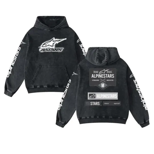 Discover Motorcycle Alpiiinestars Factory Racing Washed Hoodie MotoGP World Champion