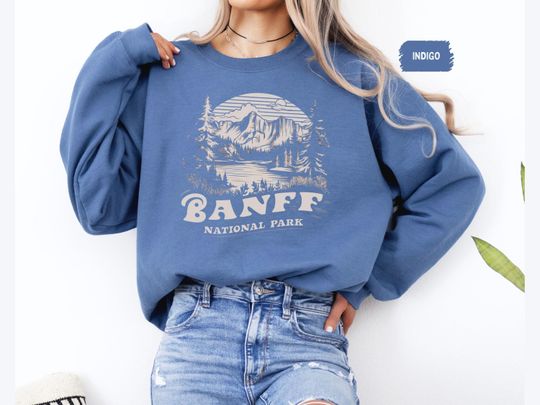 Banff National Park Sweatshirt, Banff Crewneck Canadian Rockies gift Rocky Mountains, Alberta Canada Sweat Banff Souvenir