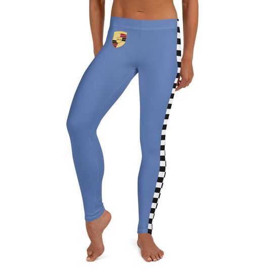 Discover Blue Car Leggings – Comfortable Stretchy Workout Pants for Women