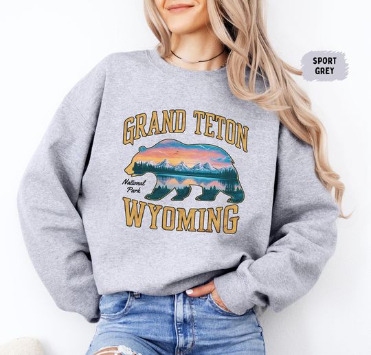 Discover Grand Teton National Park Sweatshirt, Wyoming State Park Sweatshirt, Grand Teton Camping Sweatshirt, Grand Teton gifts, Hiking Sweatshirt Granola Girl