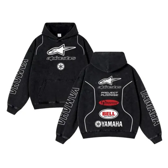 Discover Retro Allpiinestar Yaamaha Racing Washed Hoodie MotoGP World Champion
