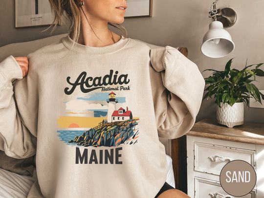 Discover Vintage Acadia National Park Sweatshirt, Retro Maine Sweatshirt, Acadia National Park gifts, Maine Sweatshirt