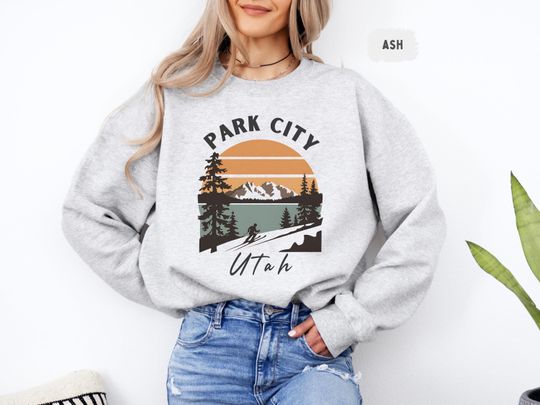 Discover Park City Utah Sweatshirt, Cozy Winter Apparel, Ski Resort Souvenir, Mountain Lover Gift, Snowy Weather Wear