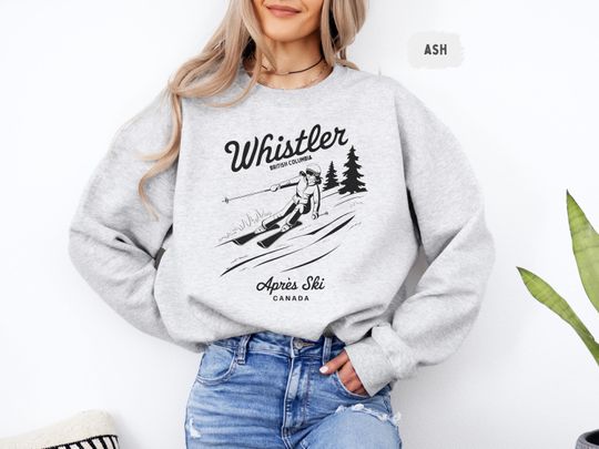 Discover Whistler Canada Apres Ski Sweatshirt, Canada Mountain Winter Cozy Jumper, Ski Lodge Sweater, Snow Holiday Pullover, Bachelorette Apparel