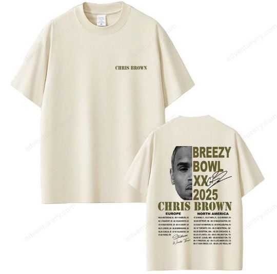 Discover Chris Brown Breezy Bowl XX Tour 2025 T-Shirt Unisex Summer Hip Hop Fashion
