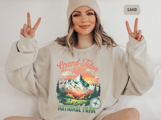 Grand Teton National Park Sweatshirt, Wyoming State Park Sweater, Grand Teton Granola Girl Camping Sweatshirt, Grand Teton gifts Hiking Sweatshirt