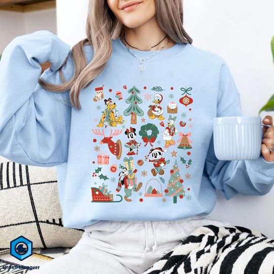 Discover Mickey and Friends Christmas Boho Shirt, Mickey's Very Merry Christmas Party Shirt, Disneyland Christmas Shirt,Mickey and Co Christmas Shirt