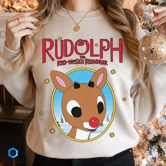 Rudolph The Red Nosed Reindeer Christmas Sweatshirt, Visit And Explore The Island Of Misfits Boy Xmas Sweatshirt, Rudolph Family Xmas