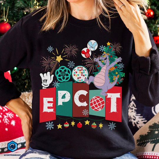 Disneyland Epcot Christmas Crewneck, Purple Dragon Shirt, Disneyland Epcot 2024, Disneyland Shirt, Worldtour Shirt, Christmas Gift