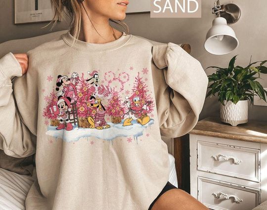 Discover Retro Mickey And Friends Pink Christmas Tree Shirt, Mickey Very Merry Christmas Shirt, Disney Christmas Lights Shirt, WDW Disneyland Xmas