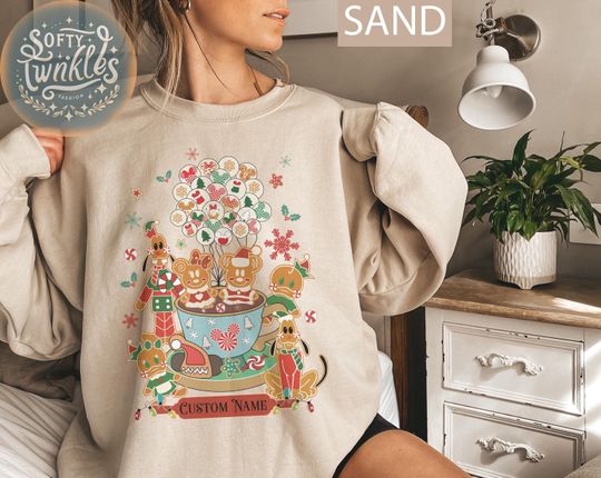 Discover Personalization Mickey and Friends Gingerbread Disney Shirt, Disney Christmas shirt, Mickey and Friends Shirt, Christmas Party 2024 Shirt