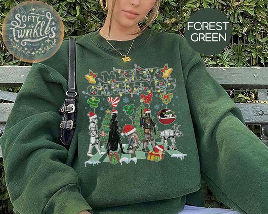 Discover Vintage Disney Star Wars Christmas Sweatshirt, Baby Yoda Christmas, Darth Vader Christmas, Funny Christmas Shirt, Disney Christmas Trip Tee