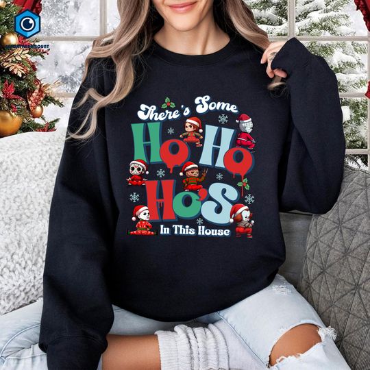 Killer Christmas Shirt, Funny Horror Holiday T-Shirt, Michael Myers Jason Pennywise Freddy Pinhead Sweater Tee, Scary Slasher Xmas Top