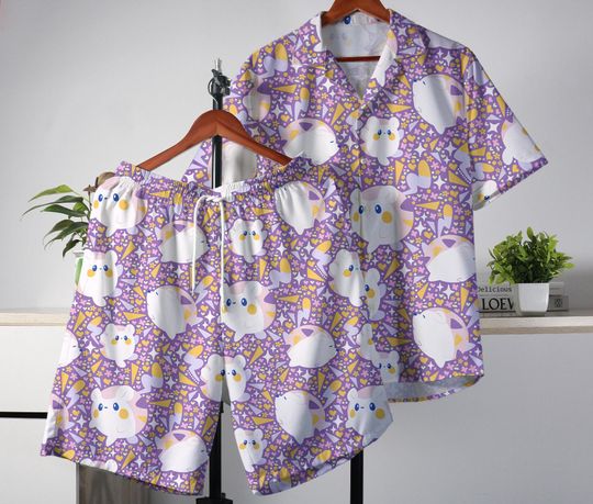 Discover Shiny Togedemaru Hawaiian Shirt Tropical Button Up Shirt Summer Beach Short Aloha Hawaii Set Togedemaru Shirt Gifts