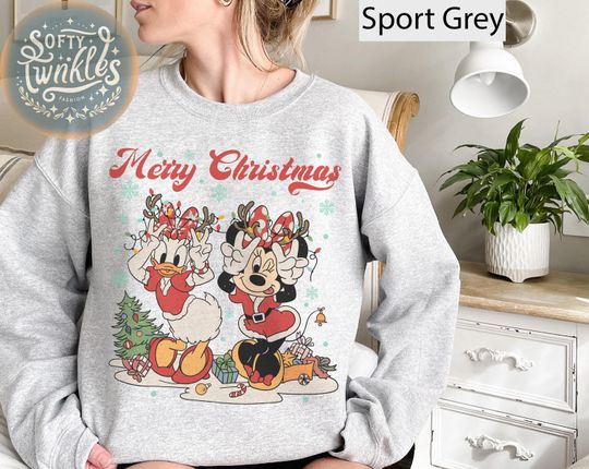 Discover Vintage Minnie Daisy Merry Christmas Shirt, Retro Disney Christmas Shirt, Disney Christmas Friends Shirt, Disneyland Shirt, Christmas Party