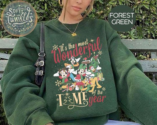 Discover Vintage It's The Most Wonderful Time of The Year Disney Christmas shirt, Mickey and Friends Christmas Shirt, Mickey's Very Merry Christmas