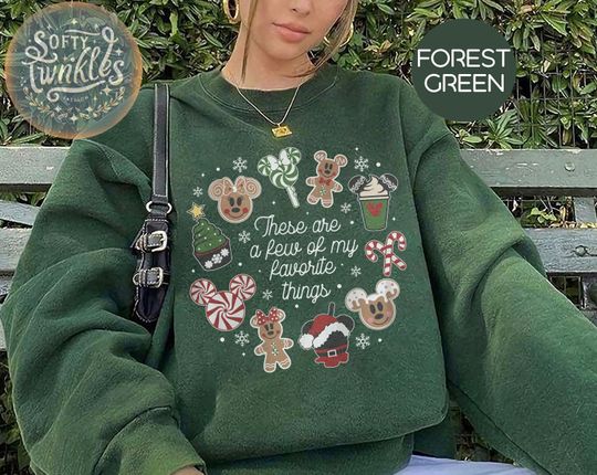 Discover Vintage These Are A Few of My Favorite Things Shirt, Disney Christmas Shirt, Disney Christmas Sweatshirt, Mickey & Friends Gingerbread Shirt
