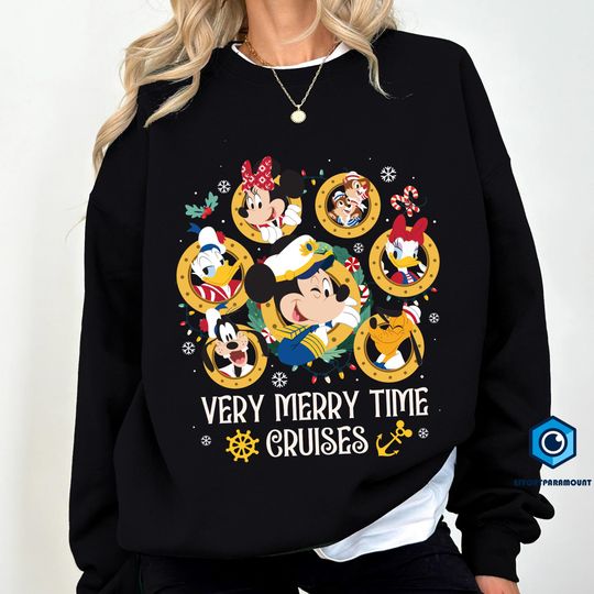 Discover Mickey and Friends Very Merrytime Cruises Shirt, Disneyland Christmas Cruise Shirt, Family Cruise trip Shirt, Christmas Cruise Shirt