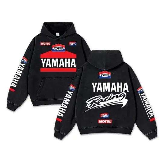 Discover Retro Yamaaha JT Washed Hoodie MotoGP World Champion