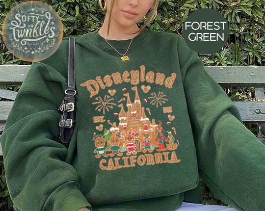 Discover Vintage Disneyland Christmas Sweatshirt, Mickey and Friends Gingerbread Christmas Sweatshirt, Disneyland Shirt, Christmas Family Trip Shirts