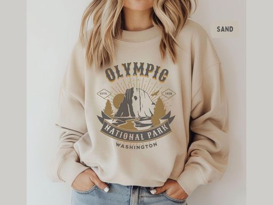 Olympic National Park Sweatshirt, Washington State Vintage Sweatshirt, Olympic Family Trip Pacific Northwest Sweatshirt, Olympic Park Camping Sweatshirt