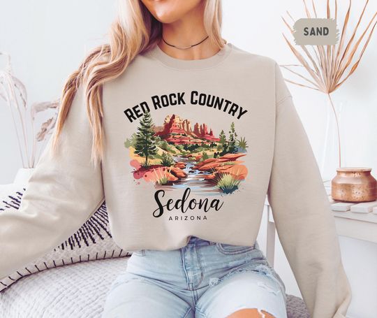 Sedona Arizonna Sweatshirt, Rock Vibes Sweatshirt, Southwest Desert Jumper Sweatshirt, Cozy Vacation Apparel, Mountain Hike Clothing