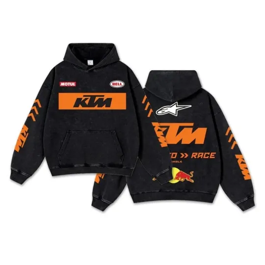 Discover Retro Red Alpinestars K.T.M Racing Washed Hoodie MotoGP World Champion