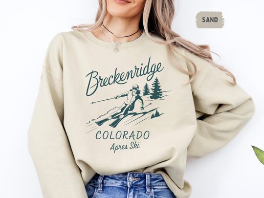 Vintage Breckenridge Ski Sweatshirt, Retro Winter Mountain Jumper Sweatshirt, Skiing Sweater, Cozy Snow Lodge Apparel, Gift for Ski