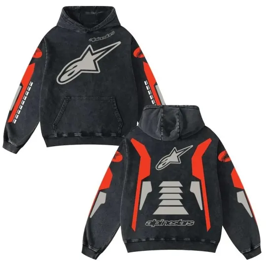 Discover Retro Alpinestar Sport Racing  Washed Hoodie MotoGP World Champion