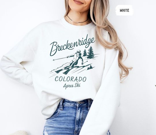 Vintage Breckenridge Ski Sweatshirt, Retro Winter Mountain Jumper, Skiing Sweatshirt, Cozy Snow Lodge Apparel, Gift for Ski