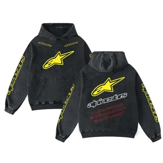 Discover Retro Alpinestar Exploration Equipment Washed Hoodie MotoGP World Champion