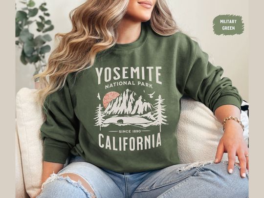 Vintage Yosemite Sweatshirt, Yosemite National Park Sweater, Yosemite Retro, Granola Girl gift