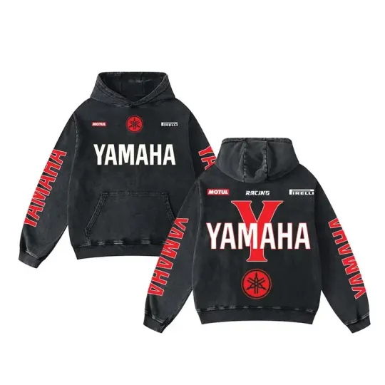 Discover Retro Yamaaha Washed Hoodie MotoGP World Champion