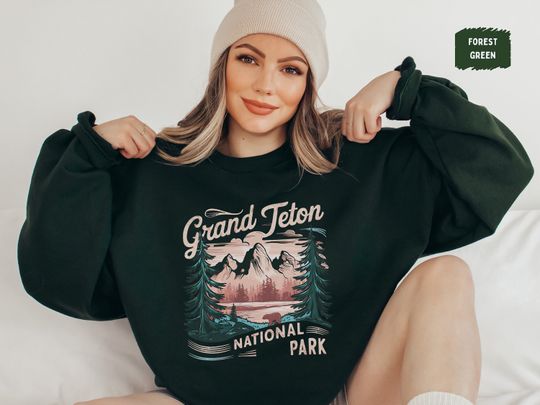 Grand Teton National Park Sweatshirt, Wyoming State Park Sweatshirt, Grand Teton Camping Sweatshirt, Grand Teton gifts