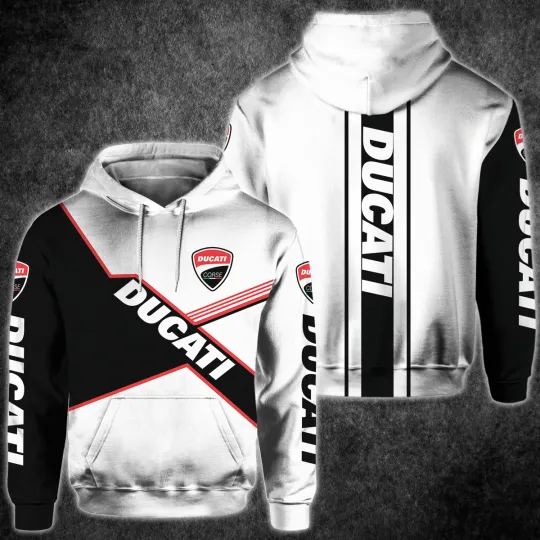 Discover Custom Name - Men's Ducaatii Logo Hoodie