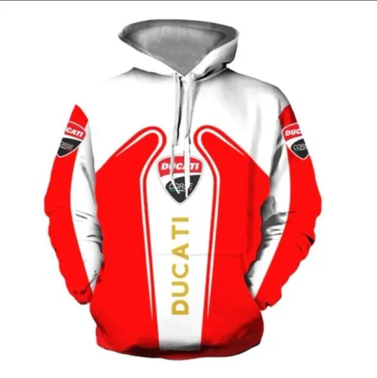 Discover Ducaatii Hoodies Motorcycle Racing 3D Print Streetwear Men Women Casual Fashion