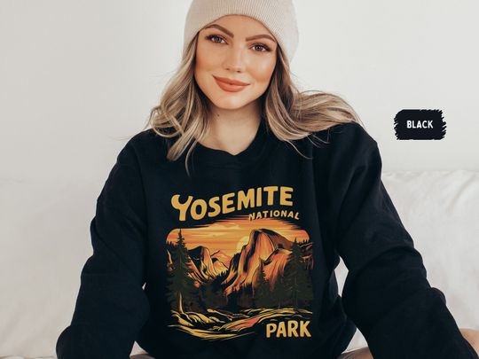 Discover Vintage Yosemite Sweatshirt, California Park Sweatshirt, Yosemite Park Hiking Sweatshirt