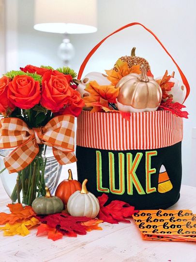 Discover Monogrammed Halloween Trick or Treat Bag, Monogrammed Halloween Bag, Personalized Halloween Bag, Custom Halloween Bag, Candy Bag