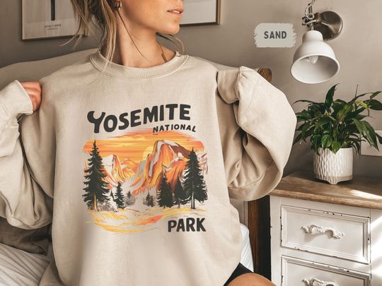 Discover Vintage Yosemite Sweatshirt, California Park Sweatshirt, Yosemite Park Hiking Sweatshirt