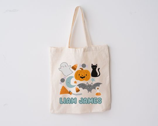 Discover Personalized Trick or Treat Bags Halloween Candy Bag Custom Trick or Treat Bag Halloween Tote Bag Trick or Treat Tote Custom Halloween Bag