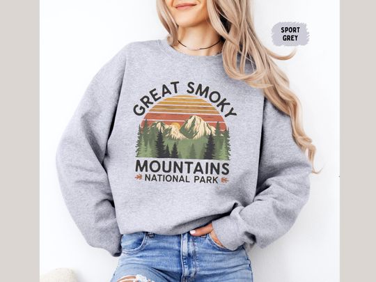 Discover Retro Smoky Mountains Sweatshirt, Tennessee Sweatshirt, Great Smoky Mountains National Park gifts
