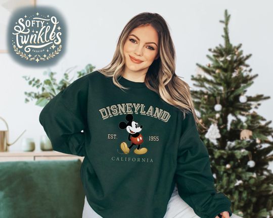 Discover Vintage Disneyland 1955 Sweatshirt, Mickey Mouse Shirt, Minnie Mouse Shirt, Disney Kid Sweatshirt, Disney Trip Shirt, Disney Family Shirts