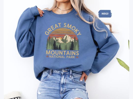Discover Retro Smoky Mountains Sweatshirt, Tennessee Sweatshirt, Great Smoky Mountains National Park gifts