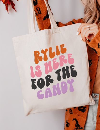 Discover Personalized Trick or Treat Bags Halloween Candy Bag Custom Trick or Treat Bag Halloween Tote Bag Trick or Treat Tote Custom Halloween Bag