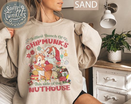 Discover Retro Santa Chip And Dale Jolliest Bunch Of Chipmunks Christmas Shirt, Mickey's Very Merry Xmas Party Tee, Disneyland Family Matching Gifts