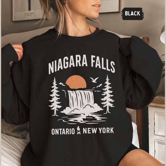 Discover Niagara Falls Sweatshirt, Vacation Souvenir Jumper, Tourist Gift Travel Sweatshirt, Nature Lover Apparel, Ontario Canada, Buffalo
