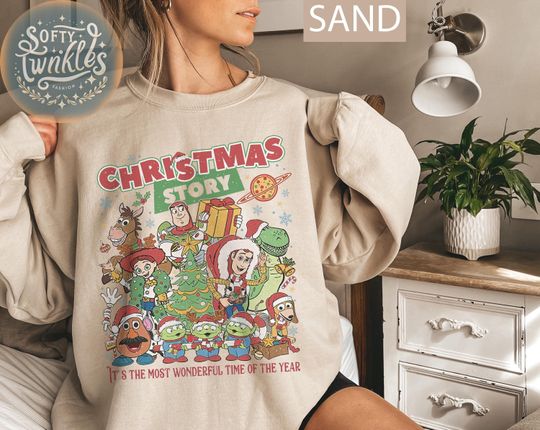 Discover Vintage Toy Friends Christmas Shirt, The Most Wonderful Time Of The Year Sweatshirt, Christmas Tree and Lights Tee, Family Xmas 2024 Shirts